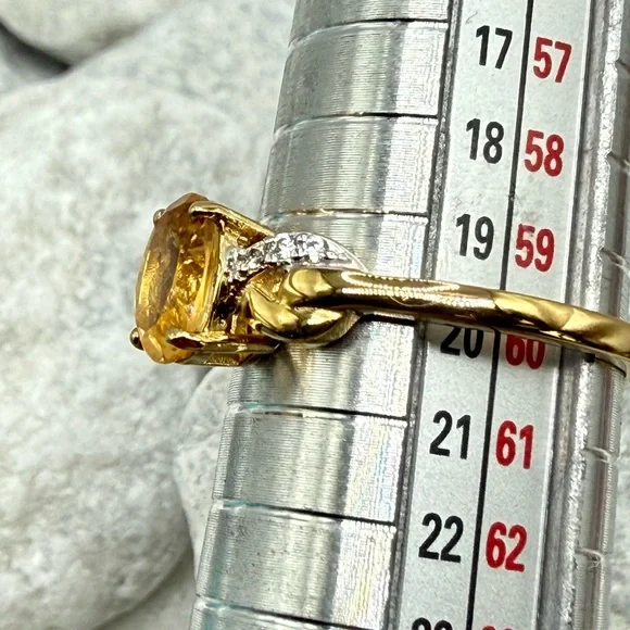 Brazilian Citrine Ring 1.25CTW 14K YG Over 925 Silver Sz 9 NWT - Picture 15 of 17